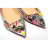 Scarpa punta piatta vernice decorata multi stampa argento - EU35/US4.5