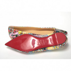 Scarpa punta piatta vernice decorata multi stampa argento - EU36/US5.5