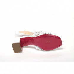 Sandali con tacco alto intrecciati bianchi - EU34/US3.5