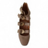 Scarpe décolleté fibbia multipla pelle marrone tacco largo - EU37/U