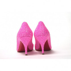 Décolleté con tacchi alti decorati rosa shocking - EU35/US4.5