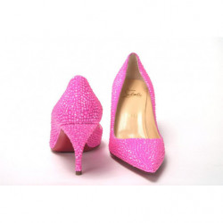 Décolleté con tacchi alti decorati rosa shocking - EU35/US4.5