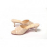 Scarpe in pelle di mulo con tacco gattino color torrone - EU35/US4.5