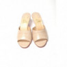 Scarpe in pelle di mulo con tacco gattino color torrone - EU35/US4.5