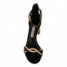 Scarpe tacco cinturino alla caviglia pelle scamosciata color oro ne