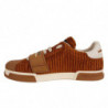 Sneaker Di Pelle Di Vitello Marrone - EU44/US11