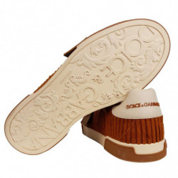 Sneaker Di Pelle Di Vitello Marrone - EU44/US11