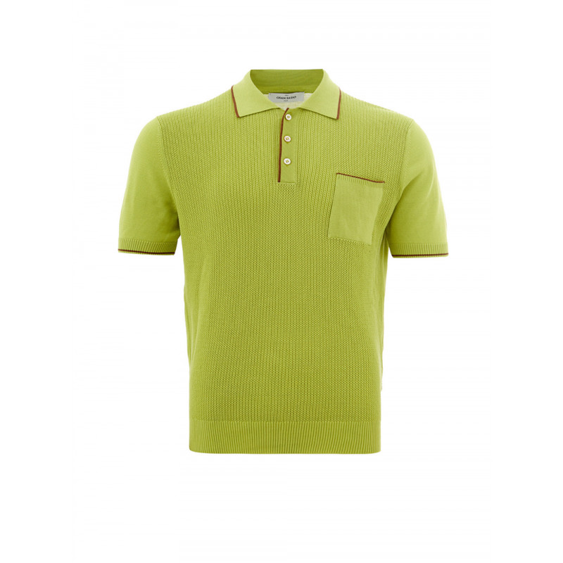 Polo in maglieria di cotone verde neon - IT50 - L