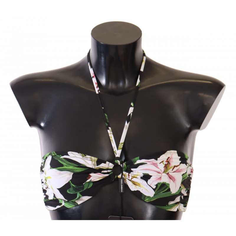 Costume da bagno bikini con stampa giglio nero - IT1 - XS