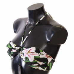 Costume da bagno bikini con stampa giglio nero - IT1 - XS