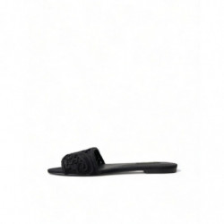 Scarpe sandali con ricamo cuore in cotone nero - EU37/US6.5