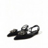 Scarpe basse con cinturino in cristallo in pelle nera - EU36.5/US6