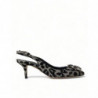 Scarpe décolleté cinturino cristallo leopardato argento - EU37/US6.5