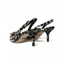 Scarpe décolleté cinturino cristallo leopardato argento - EU37/US6.5
