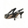 Scarpe décolleté cinturino cristallo leopardato argento - EU37/US6.5