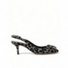 Scarpe décolleté cinturino cristallo leopardato argento - EU37/US6.5