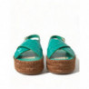 Scarpe sandalo espadrillas con plateau in pelle verde - EU39/US8.5