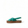 Scarpe sandalo espadrillas con plateau in pelle verde - EU39/US8.5