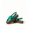 Scarpe sandalo espadrillas con plateau in pelle verde - EU39/US8.5