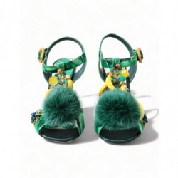 Scarpe sandali cinturino T impreziositi da foglie banana verde - EU
