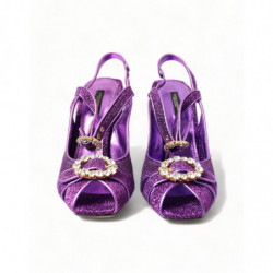 Scarpe sandali cinturino alla caviglia cristallo viola - EU39/US8.5