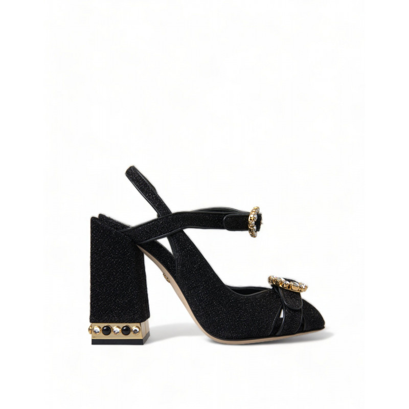 Scarpe sandali cinturino alla caviglia cristallo nero - EU38/US7.5