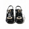 Scarpe sandali cinturino alla caviglia cristallo nero - EU38/US7.5