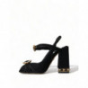 Scarpe sandali cinturino alla caviglia cristallo nero - EU38/US7.5