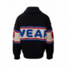 Maglione Oversize in Lana Nera con Logo Frontale - M
