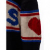 Maglione Oversize in Lana Nera con Logo Frontale - M