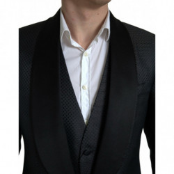 Abito monopetto 2 pezzi jacquard nero - IT52 - L