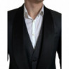 Abito monopetto 2 pezzi jacquard nero - IT52 - L