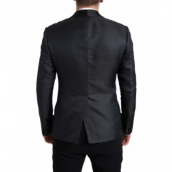Abito monopetto 2 pezzi jacquard nero - IT52 - L