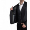 Abito monopetto 2 pezzi jacquard nero - IT52 - L