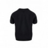 Top nero a maniche corte in misto cashmere - L