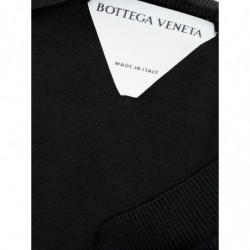 Top nero a maniche corte in misto cashmere - L