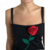 Abito aderente tubino elasticizzato con rose nere - IT46-XL