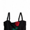 Abito aderente tubino elasticizzato con rose nere - IT46-XL