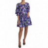 Abito a trapezio in cotone elasticizzato viola anemone - IT44 - L