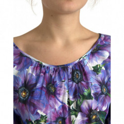 Abito a trapezio in cotone elasticizzato viola anemone - IT44 - L