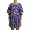 Abito a trapezio in cotone elasticizzato viola anemone - IT44 - L