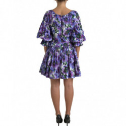 Abito a trapezio in cotone elasticizzato viola anemone - IT44 - L