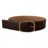 Cintura fibbia metallo dorato pelle marrone scuro - 75 CM / 30 INCHES
