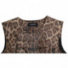 Abbigliamento sportivo senza maniche seta leopardata marrone - IT48