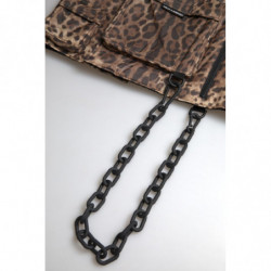 Abbigliamento sportivo senza maniche seta leopardata marrone - IT46