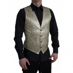 Gilet jacquard floreale...