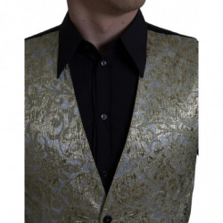 Gilet jacquard floreale Gilet formale dorato - IT48 - M