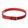 Cintura fibbia metallo inciso logo dorato velluto rosso - 85 CM / 3