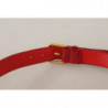 Cintura fibbia metallo inciso logo dorato velluto rosso - 85 CM / 3