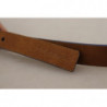 Cintura fibbia metallo dorato pelle marrone scuro blu - 90 CM / 36